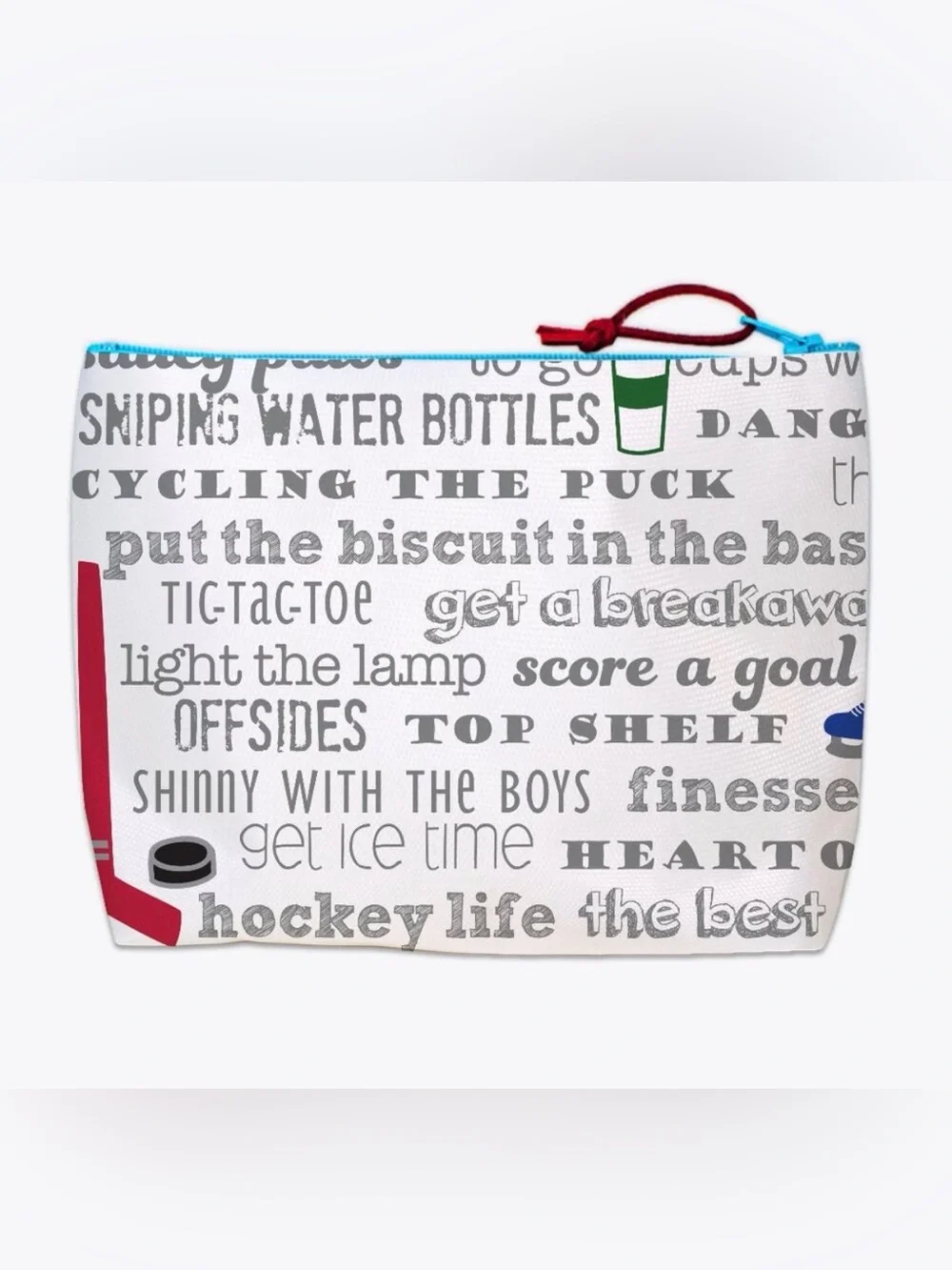 Hockey Tandem for Two Boutique Zipper Pouch Bag NEW NWT
